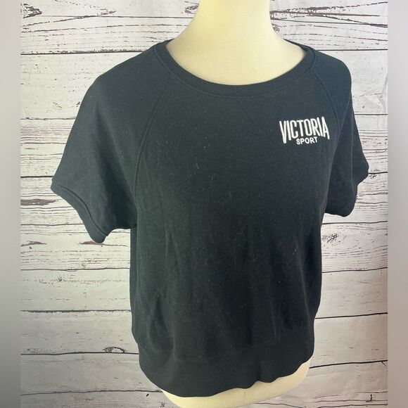 Victoria’s Sport Black Short Sleeve Sweatshirt - Picture 2 of 6